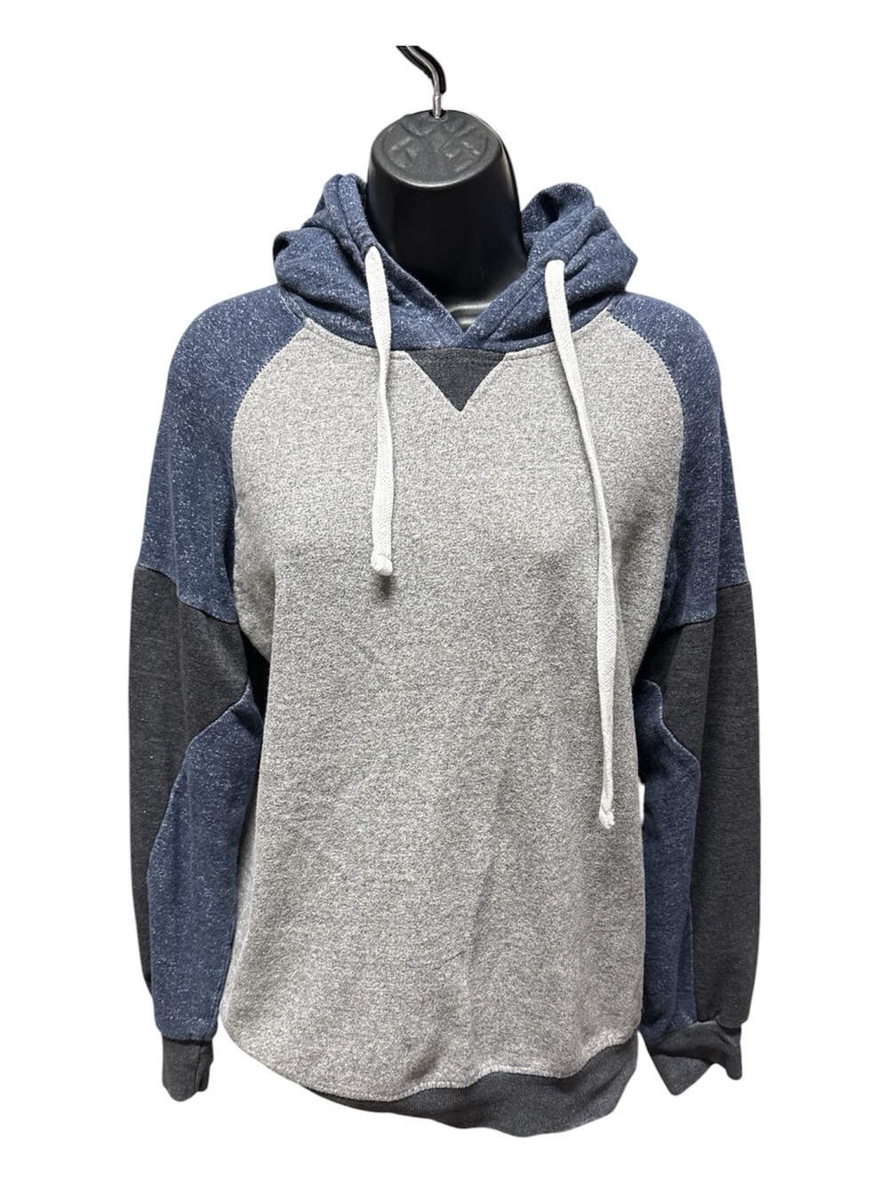 Seven Souls New York Colorblock Hoodie Blue Gray Lightweight Pullover Medium